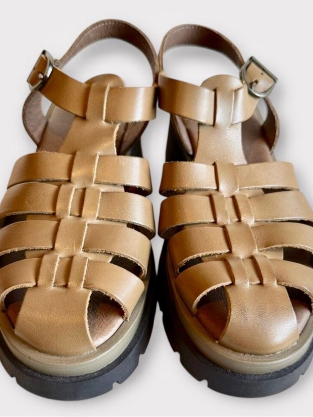 New! Free People Delaney Fisherman Platforms in Dark Sand in Sz 38 / US7.5 - Picture 3 of 9